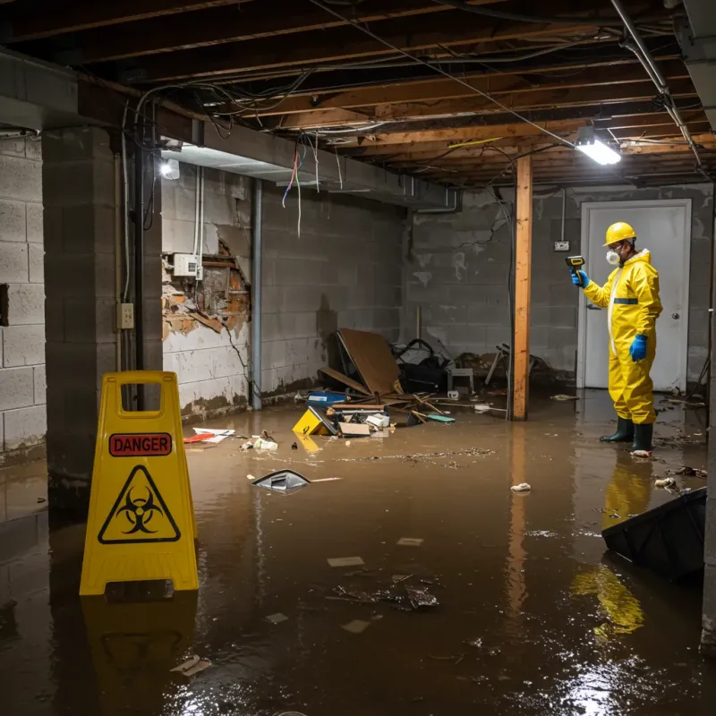 Flooded Basement Electrical Hazard in Walnut Cove, NC Property