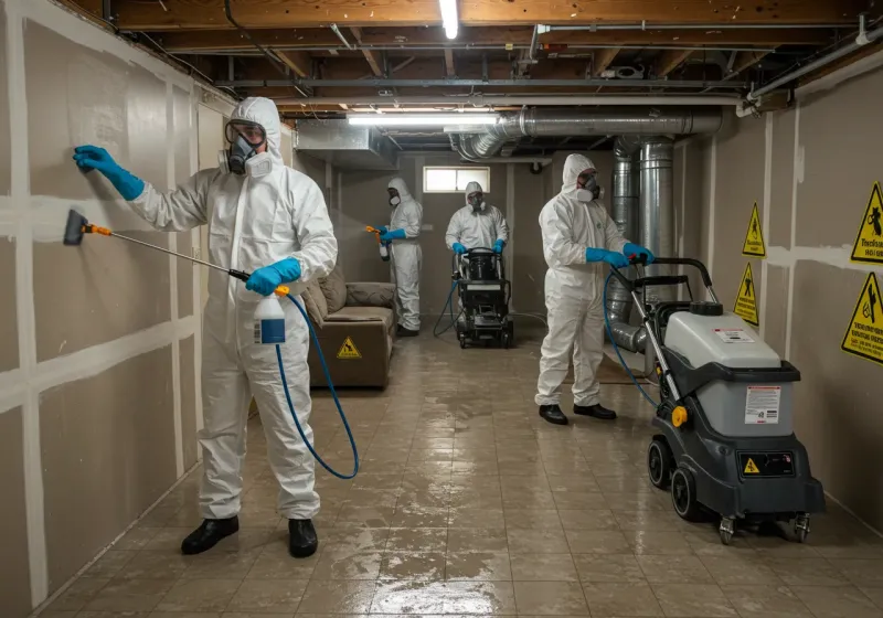 Basement Moisture Removal and Structural Drying process in Walnut Cove, NC